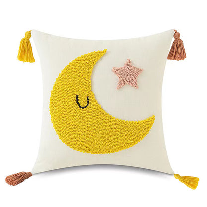 Embroidered Pillow Cover, Loop Pillow Cover, Sun Pillow Cover, Moon Pillow Cover, Rainbow Pillow Cover, Cloud Pillow Cover